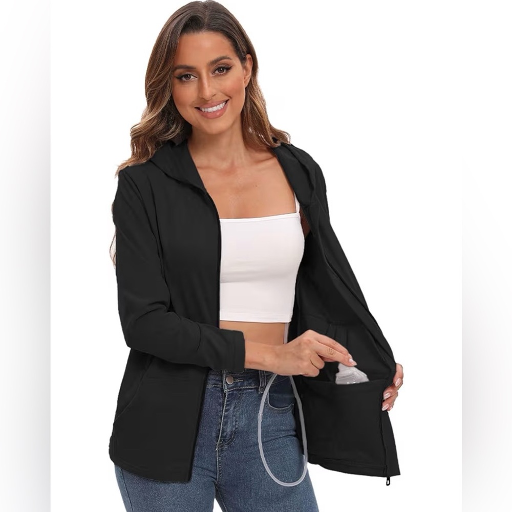 Women's Black Post Mastectomy /Surgery Hoodie - S